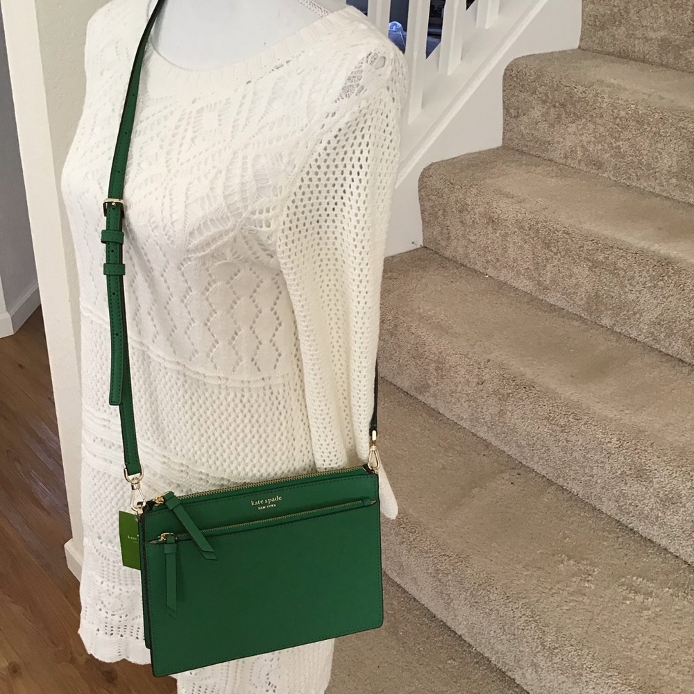 Kate Spade Cameron Zip Crossbody Zip Green Bean - Picture 2 of 8